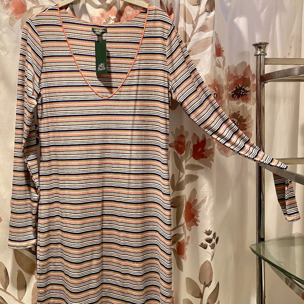 Striped Long Sleeve T-Shirt Dress